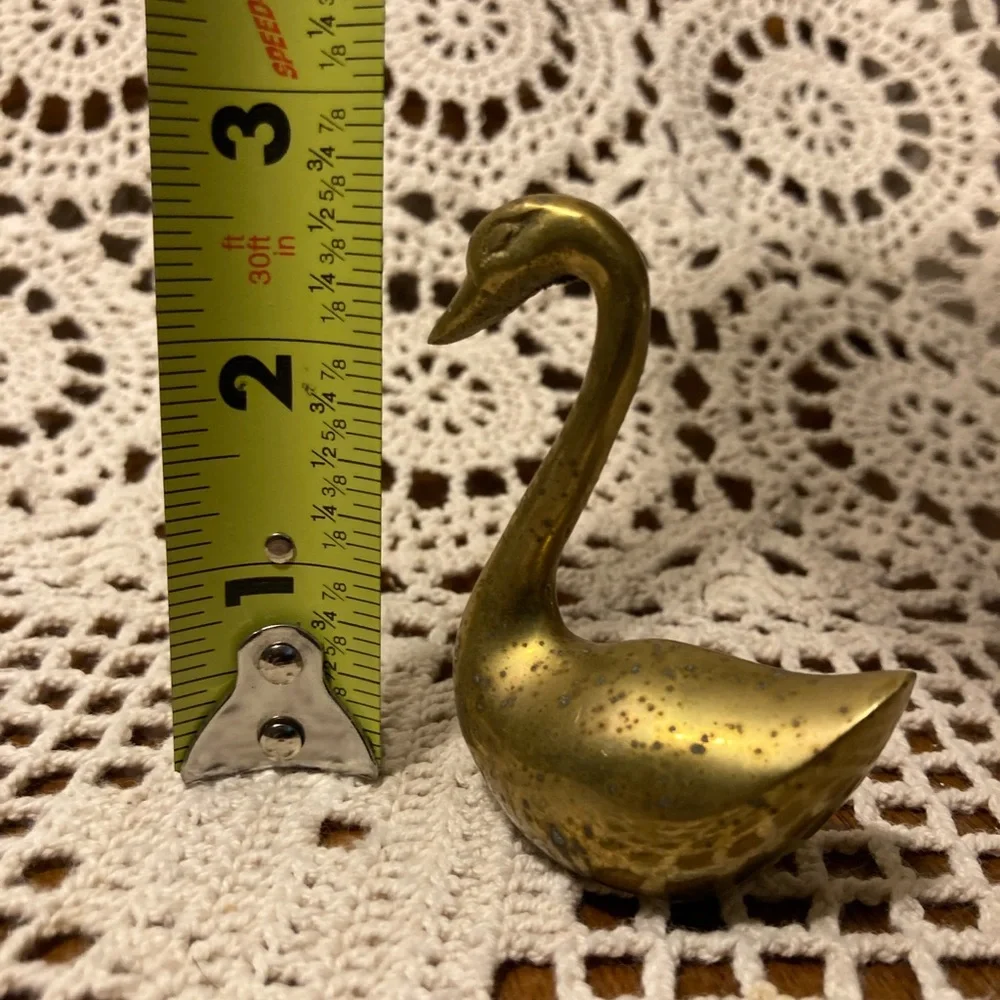 Petite Brass Swan Bird - Korea Vintage - Picture 7 of 9